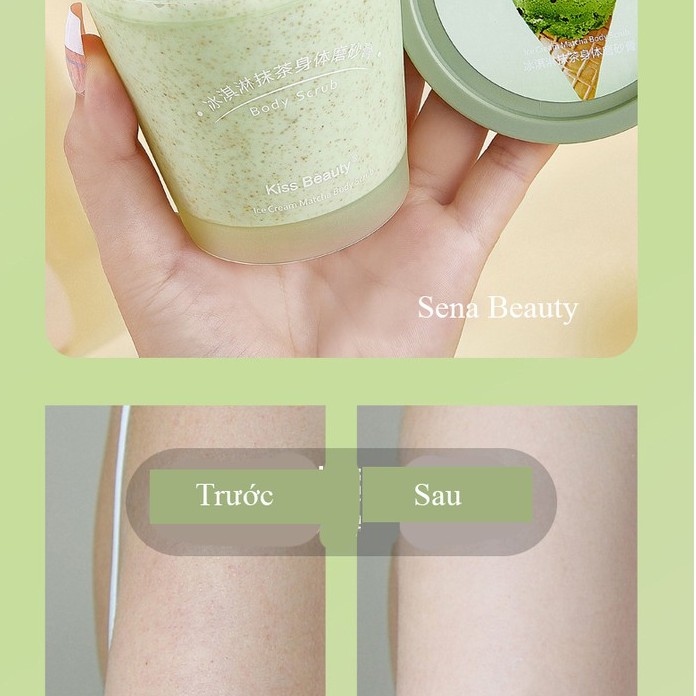 Tẩy da chết matcha trà xanh Kiss Beauty Body Scrub 200G Sena Beauty | WebRaoVat - webraovat.net.vn