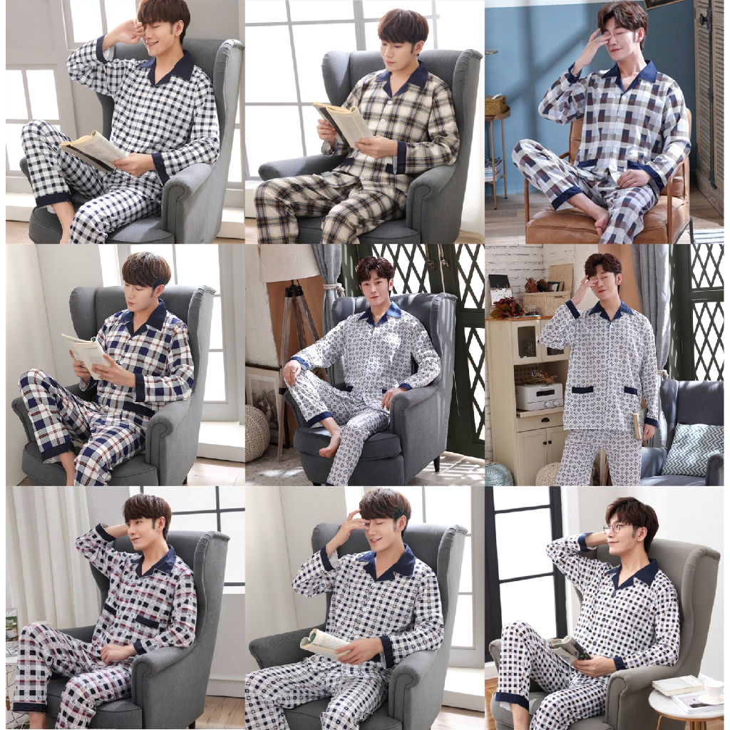 Set đồ ngủ Pijama dài tay họa tiết kẻ sọc 8 kiểu dáng thời trang cho nam | BigBuy360 - bigbuy360.vn