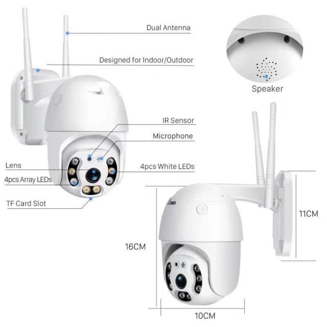 Camera ip wifi Ngoài trời xoay app icsee 2.0MP