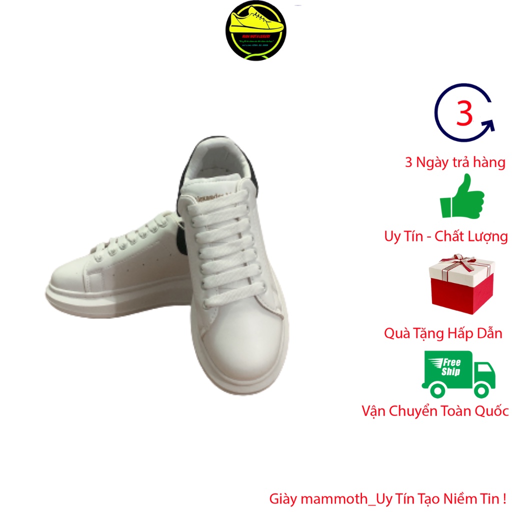 Giày mcq,giày mcqueen gót nhung đen dây lụa sneaker full bill box phụ kiện mammoth