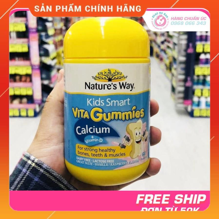 Kẹo Vitamin Nature's Way Kids Smart VITA Gummies Calcium + Vitamin D (Gum Canxi) 60 viên - Úc