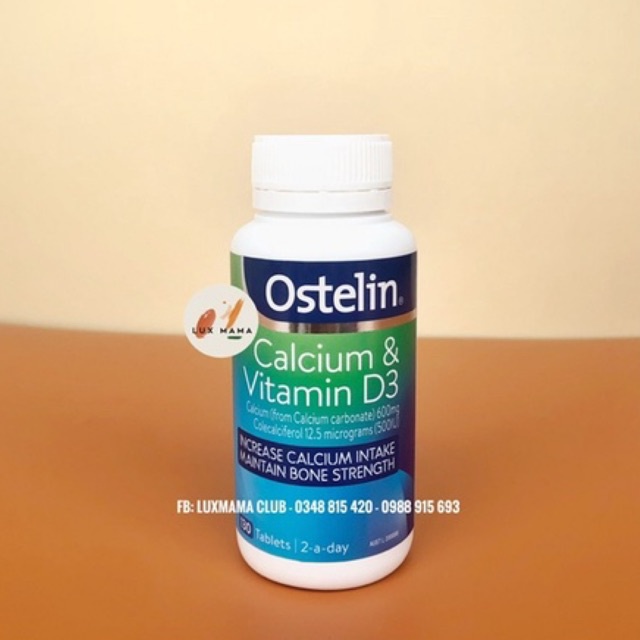 Canxi bầu Ostelin Calcium & Vitamin D3 ngăn ngừa loãng xương cho người lớn và trẻ từ 13 tuổi 130 viên