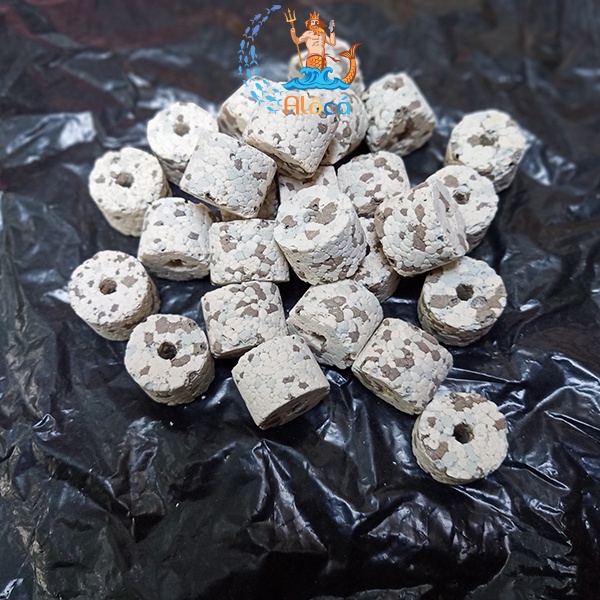 Bao 1kg vật liệu lọc xử lý nước bể cá cảnh sứ lọc trụ tiêu lỗ Yeben Anaerobic Ring