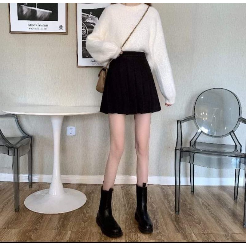 🍊Chân váy xếp ly siêu xinh siêu hót , thiết kế dáng ngắn , đủ size S M L, 2 màu trắng và đen🌺🌺 | BigBuy360 - bigbuy360.vn