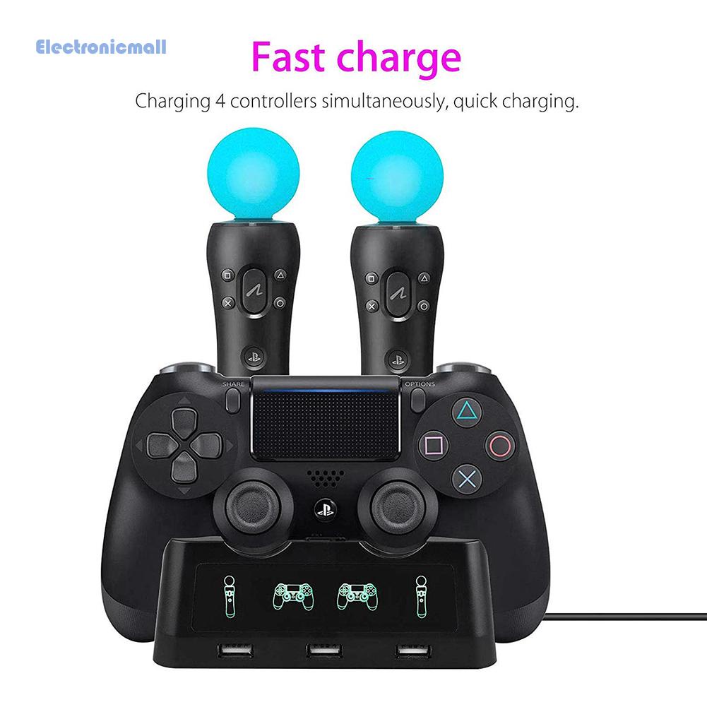 Đế Sạc 4 Trong 1 Cho Tay Cầm Chơi Game PS4+PS