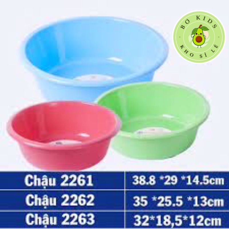 Chậu nhựa tròn đa năng Việt Nhật 3 size (MS: 2264/2263/2261), Thau rửa mặt