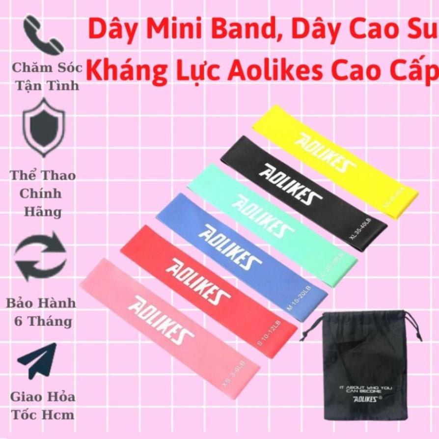 Dây Cao Su Kháng Lực Mini Band Aolikes Tập Chân Mông Toàn Thân Hàng Chính Hãng Tặng Kèm Túi