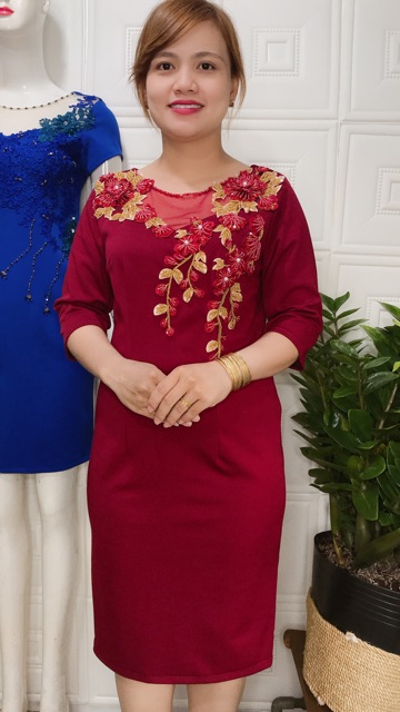 Đầm trung niên dự tiệc cho mẹ, sang trọng, tôn dáng, giấu bụng đủ size