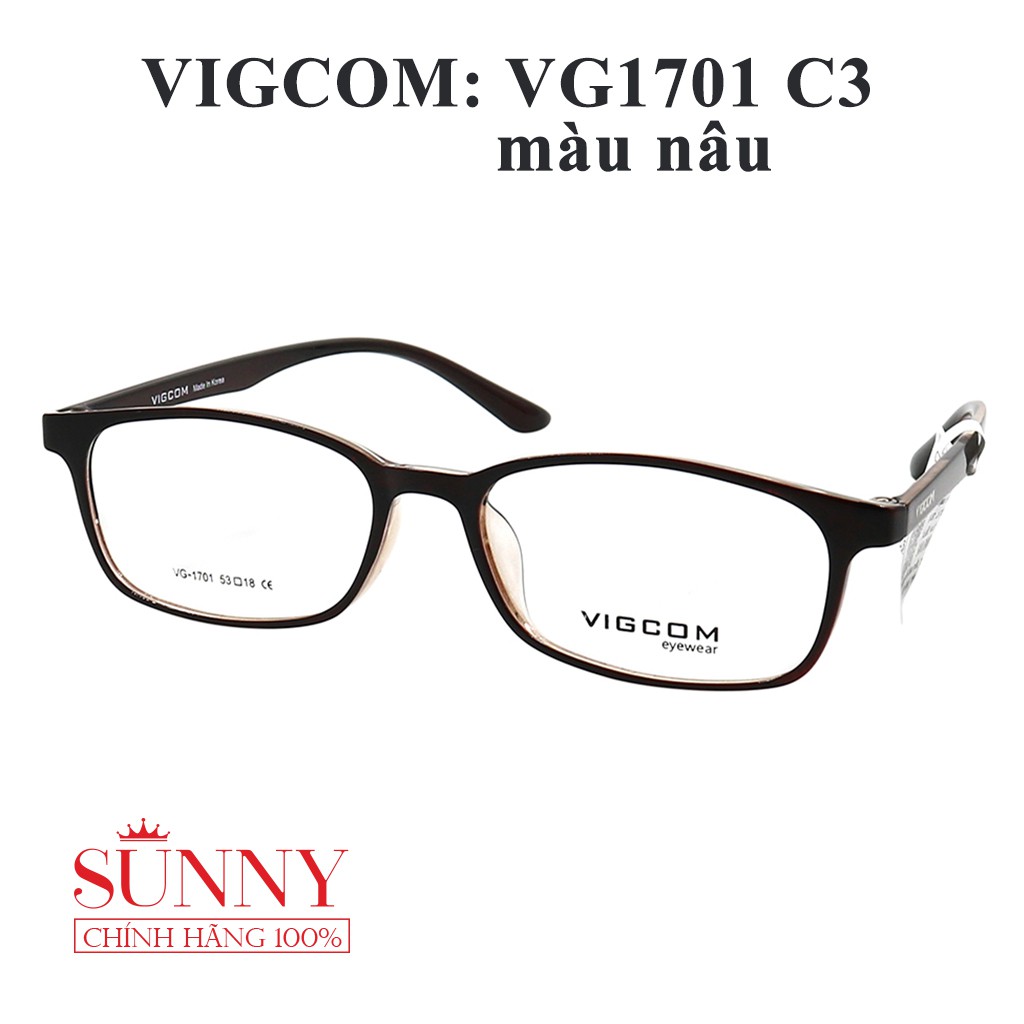 Gọng kính chính hãng nam nữ Vigcom VG1701 phần 1 màu sắc thời trang ,thiết kế dễ đeo bảo vệ mắt