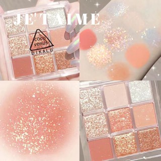 Phấn mắt 9 màu DAIKALU nhũ lì tông cam hồng đào siêu xinh Hot Trend DAIKA09