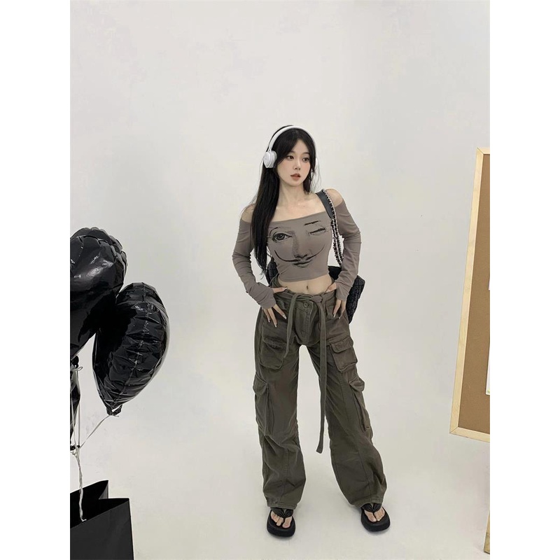 Áo Thun Tay Dài Trễ Vai Phong Cách Âu Mỹ Thời Trang Cho Nữ