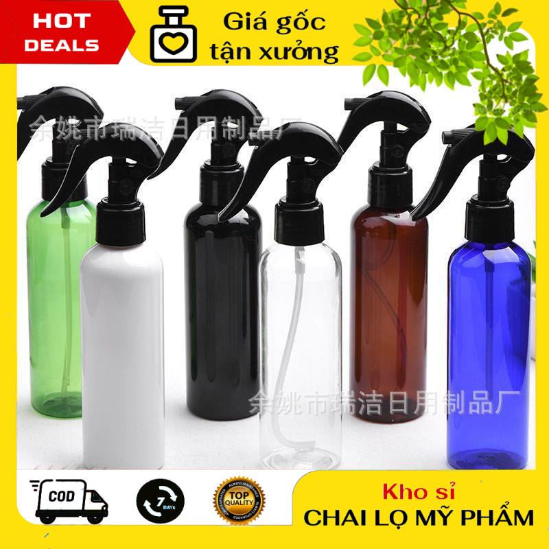 Chai Xịt Phun Sương ❤ KHO SỈ ❤ Chai nhựa pet xịt Vòi chuột rỗng 100ml 150ml 200ml 250ml chiết mỹ phẩm , phụ kiện du lịch