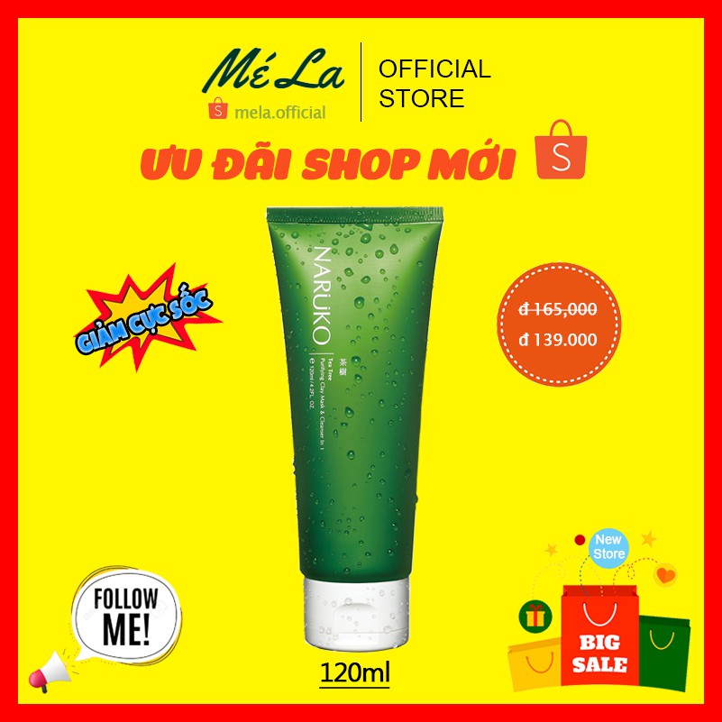 [ Nội Địa Đài ] Sữa rửa mặt tràm trà đất sét Naruko Clay Mask and Cleanser 3 in 1