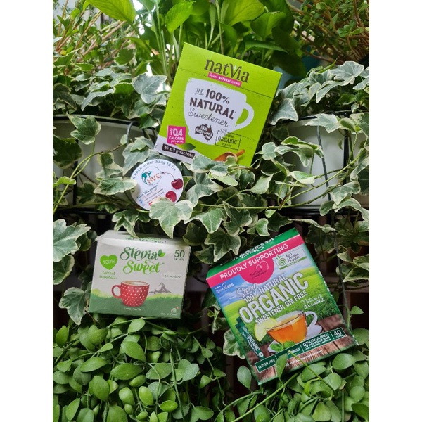 Đường cỏ ngọt STEVIA SWEET - hộp 50 gói - Sugarless Organic (tiểu đường/ ăn kiêng Keto) - (làm bánh/ pha chế)