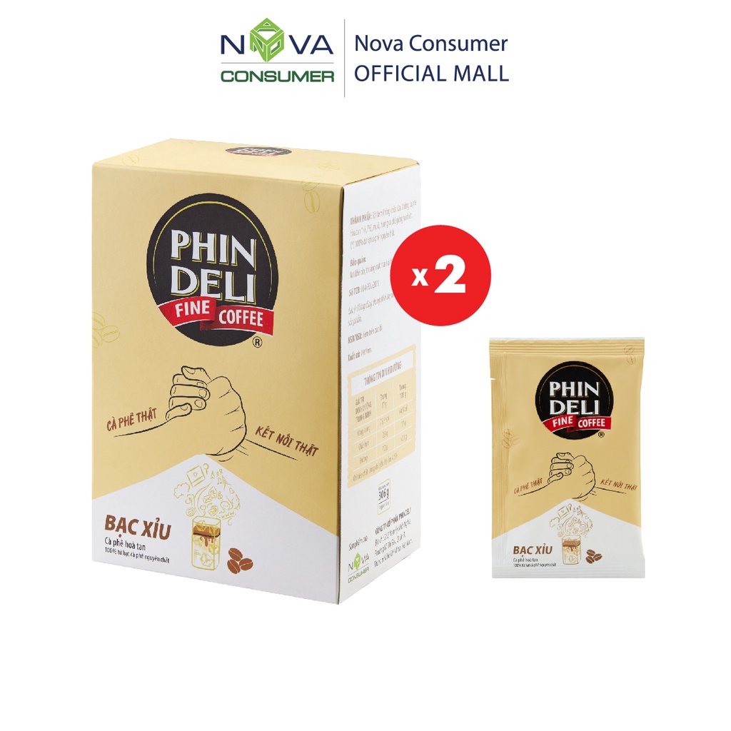 [Combo 2 hộp] Cà Phê Hòa Tan PhinDeli Bạc Xỉu (17g x 18 gói x 2 hộp) | BigBuy360 - bigbuy360.vn