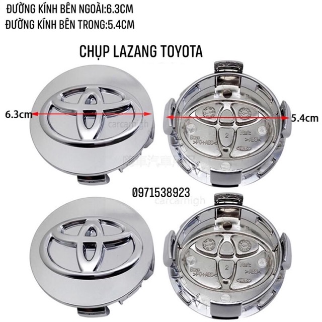 nắp chụp lazang 63mm Cho Toyota Camry innova Yaris Corolla altis vios hàng oem loại xịn đẹp 1 cái