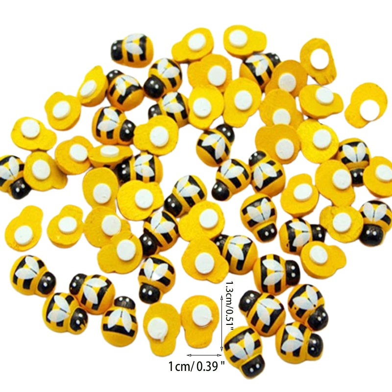 Set 100 Miếng Gỗ Hình Con Ong Dán Tường DIY Trang Trí Nội Thất