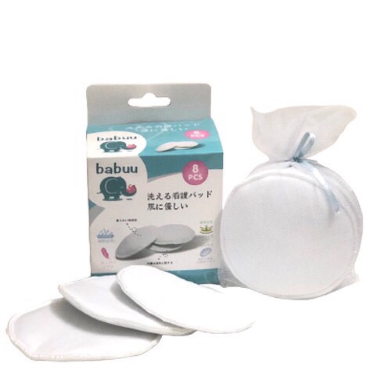 Miếng lót thấm sữa Babuu Nhật Bản bằng vải (hộp 8 miếng)