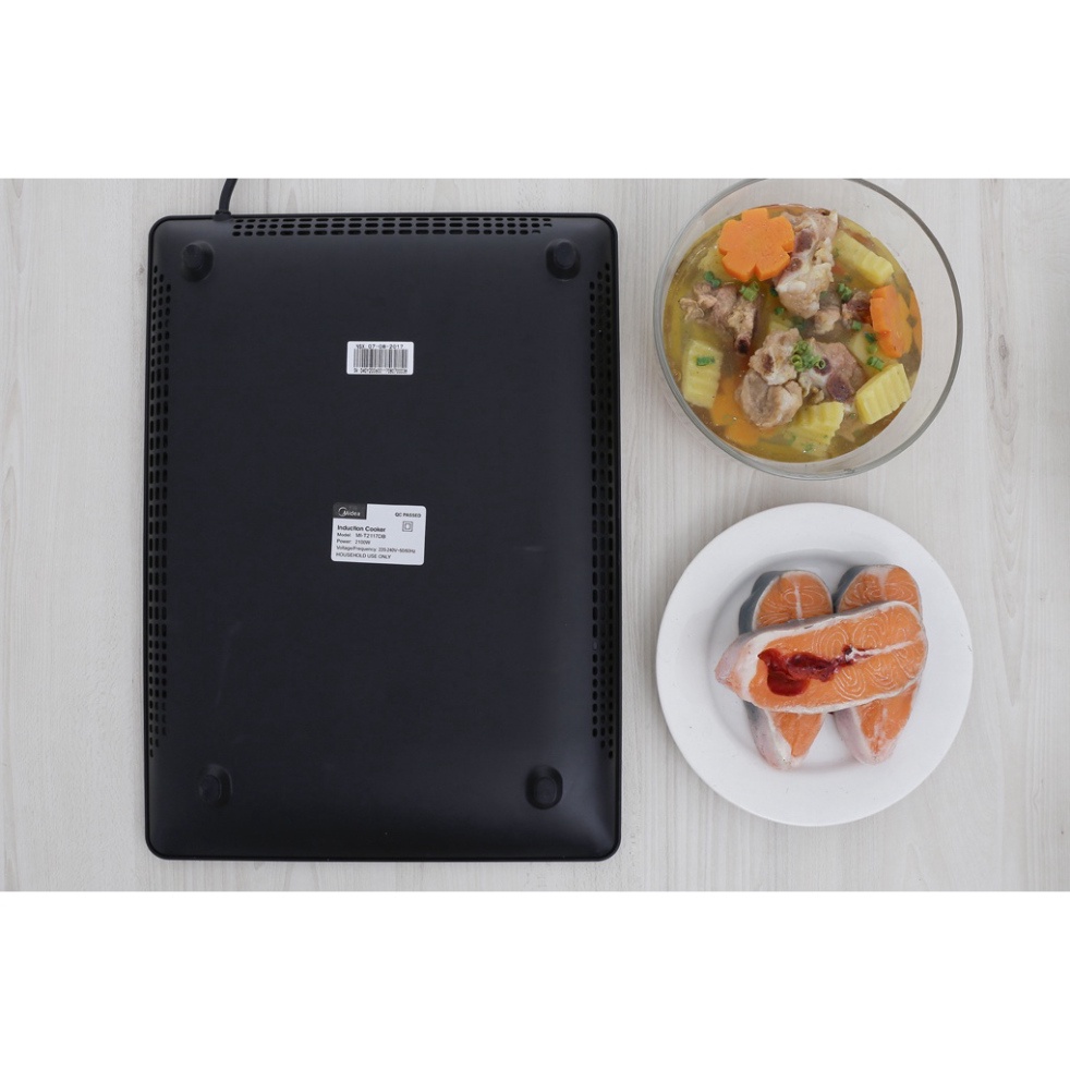 Bếp điện từ đun nhanh công suất 2100w cao cấp Midea MI-T2117DB TẶNG NỒI INOC 3 ĐÁY  + CHẢO INOC 3 ĐÁY