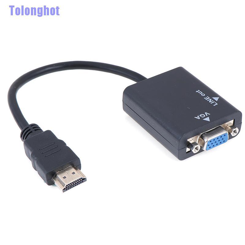 Tolonghot> HDMI to VGA Adapter HDMI VGA converter cable support 1080P with audio cable