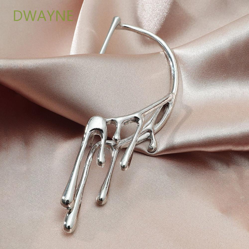 Bông tai trái dạng kẹp móc hình giọt nước phong cách punk hiphop sành điệu nhiều màu lựa chọn cho nữ