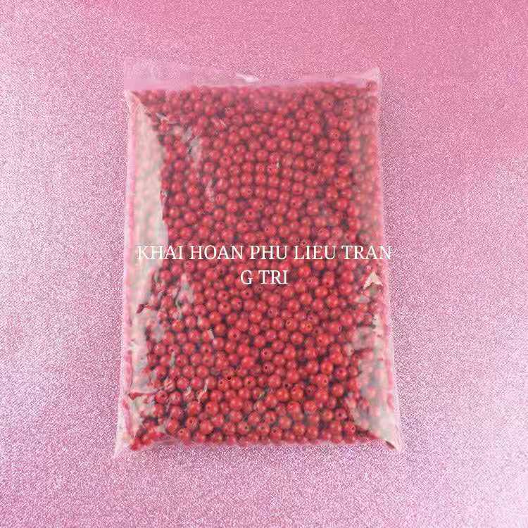 50g Hạt bẹt nhựa trong màu 8-10mm làm đồ thủ công, trang sức handmade