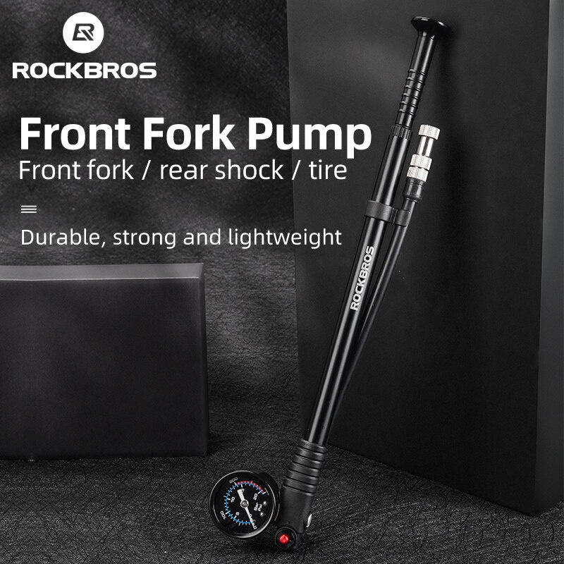 Bơm hơi ROCKBROS hợp kim nhôm và đồng hồ đo áp suất 300 PSI tiện dụng cho xe đạp xe máy