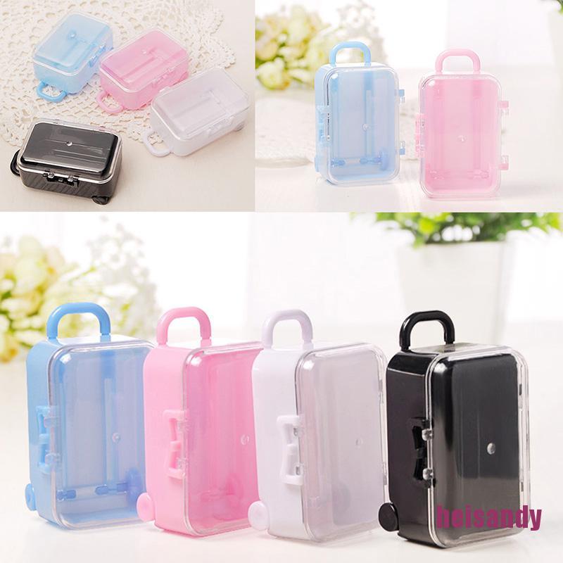 [quw] Mini Rolling Travel Suitcase Box Wedding Favors Party Reception Candy Toy jqy