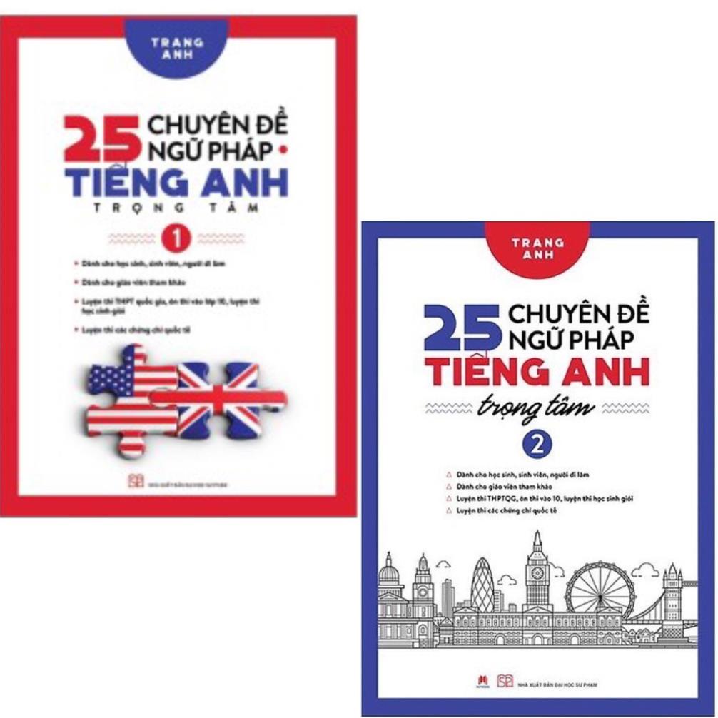 Sách - Combo 3 cuốn 25 Chuyên Đề Ngữ Pháp Tiếng Anh Trọng Tâm ( tập 1+2 ) + Cẩm Nang cấu trúc tiếng anh - Huy Hoàng