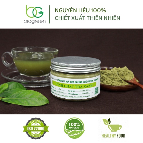 Bột trà xanh, bột tinh chất trà xanh nguyên chất Biogreen không chất bảo quản 50g,100g