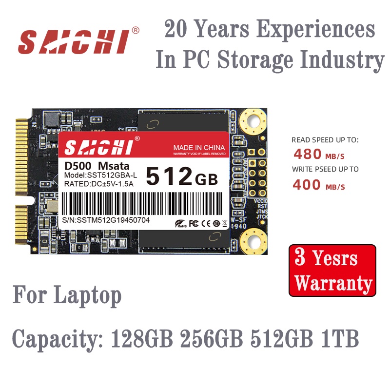 Ổ Cứng Ssd D500 Msata 128gb 256gb Ssd Msata 3d Tlc / Qlc Cho Laptop