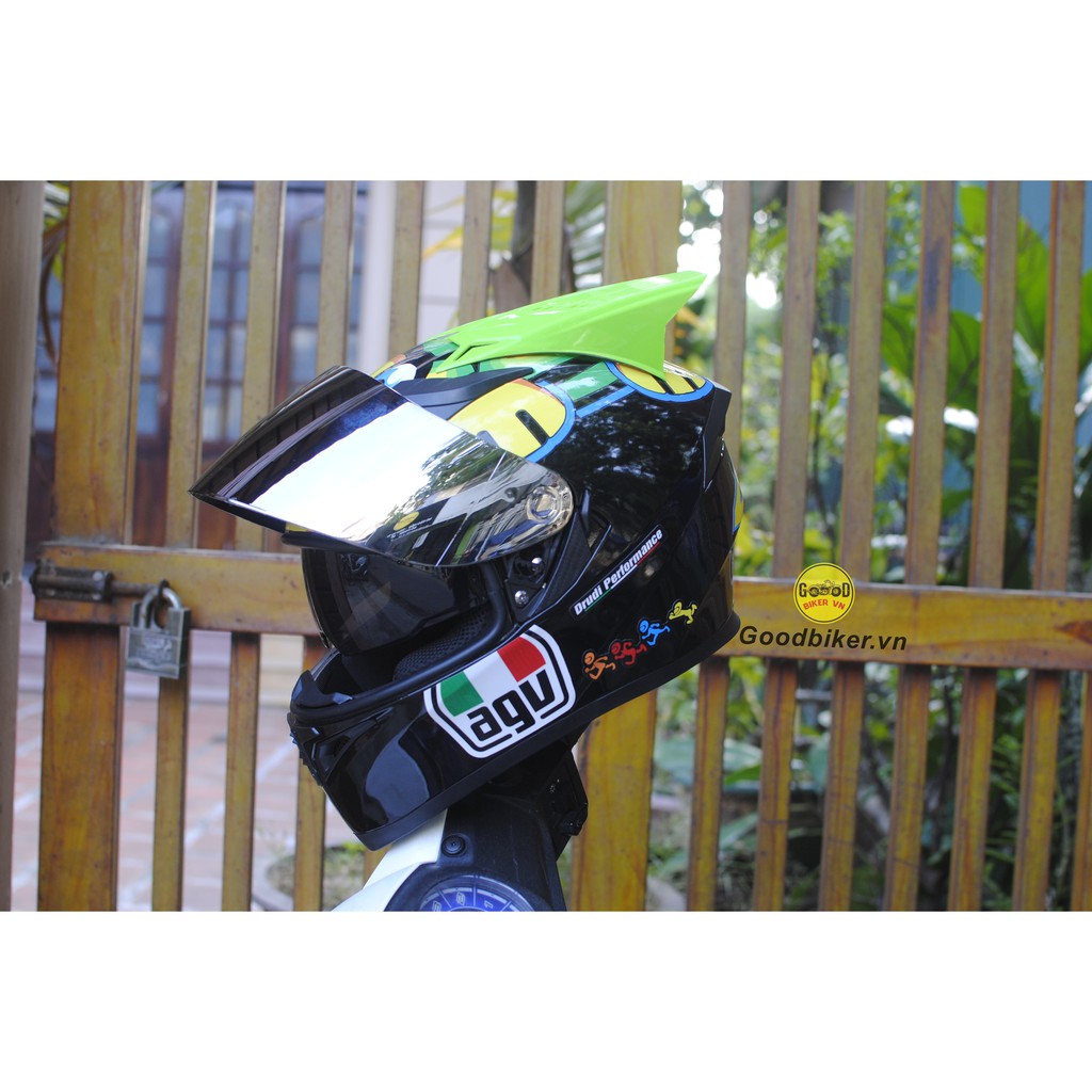 Mũ Fullface JK 316 lên tem Rùa AGV và sừng