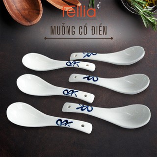 Muỗng sứ cao cấp Fellia có in hoa văn đôi thìa tinh tế_844910390