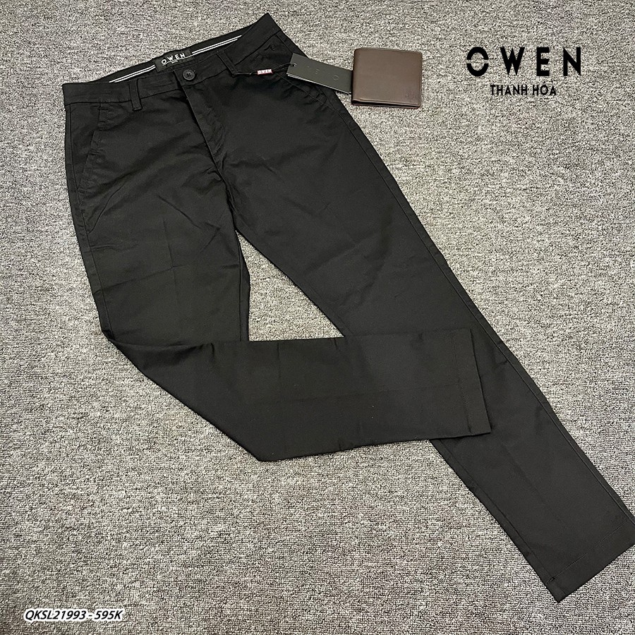 Quần Kaki Nam Dài Owen quần thô Cao Cấp Dáng Ôm Thanh Lịch Chất Cotton QKSL21999 màu Be QKSL21993 Màu Đen