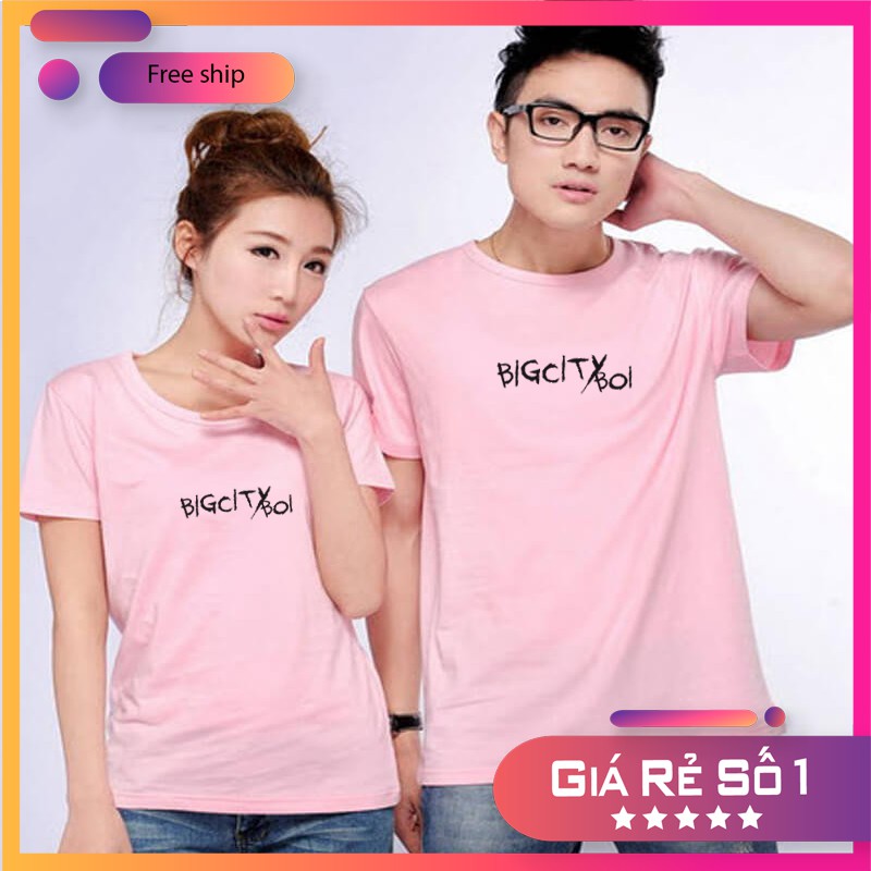 [SIÊU SALE]Áo bigcityboi, Áo thun bigcityboi 2 mặt, áo thun nam nữ tay ngắn, có tay lỡ - trắng- đen - hồng