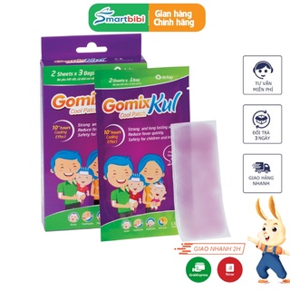 6 Miếng dán hạ sốt Gomix Kul Cool Patch Delap, hạ sốt nhanh, an toàn cho trẻ sơ sinh và trẻ nhỏ (3 túi X 2 Miếng)
