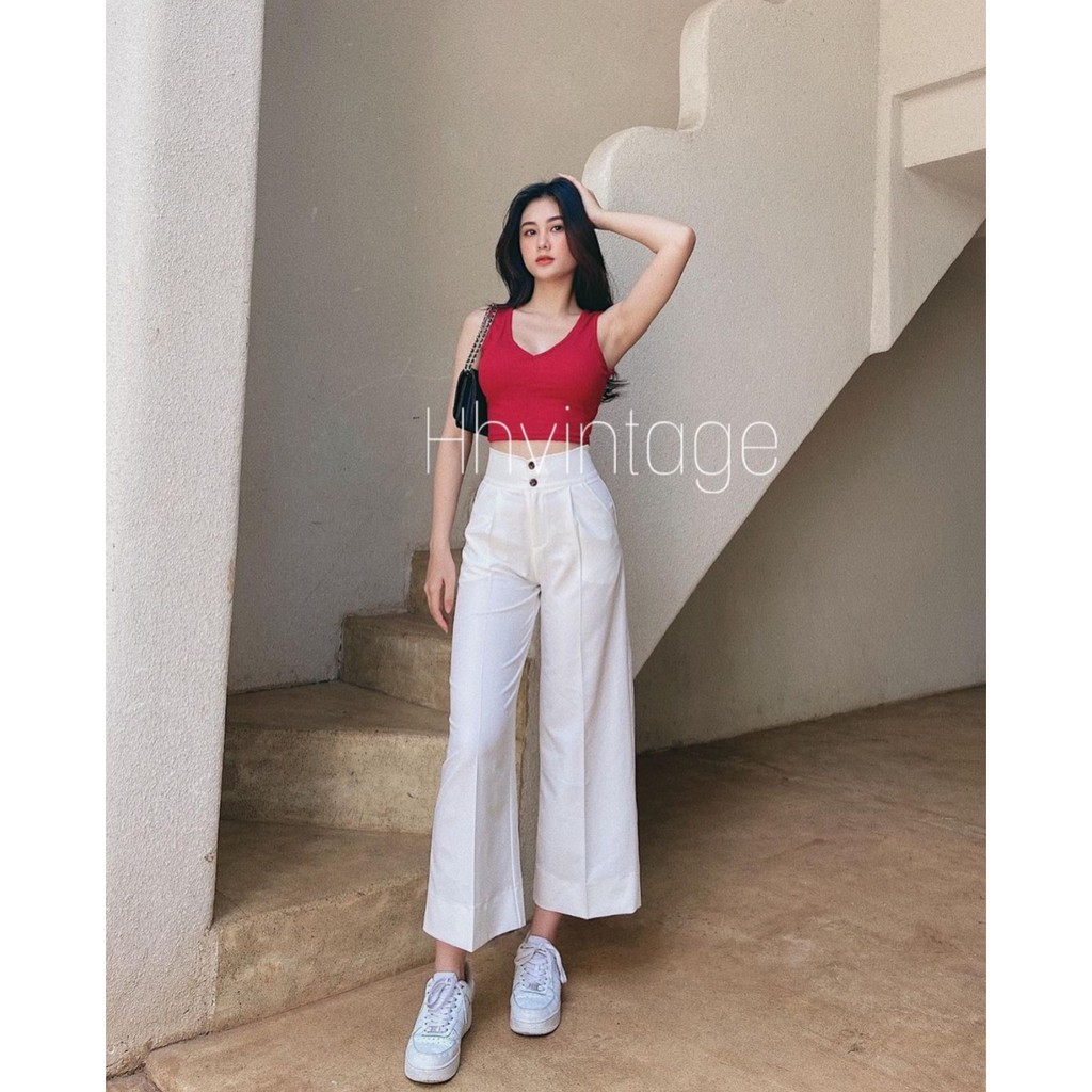 [Mã FAGREAT55 giảm tới 50K đơn 250K] Quần Culottes 2 nút