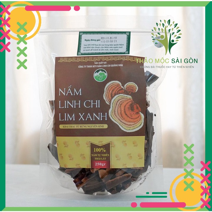 {chính hãng công ty} túi 250g Nấm Linh Chi Lim Xanh thái lát