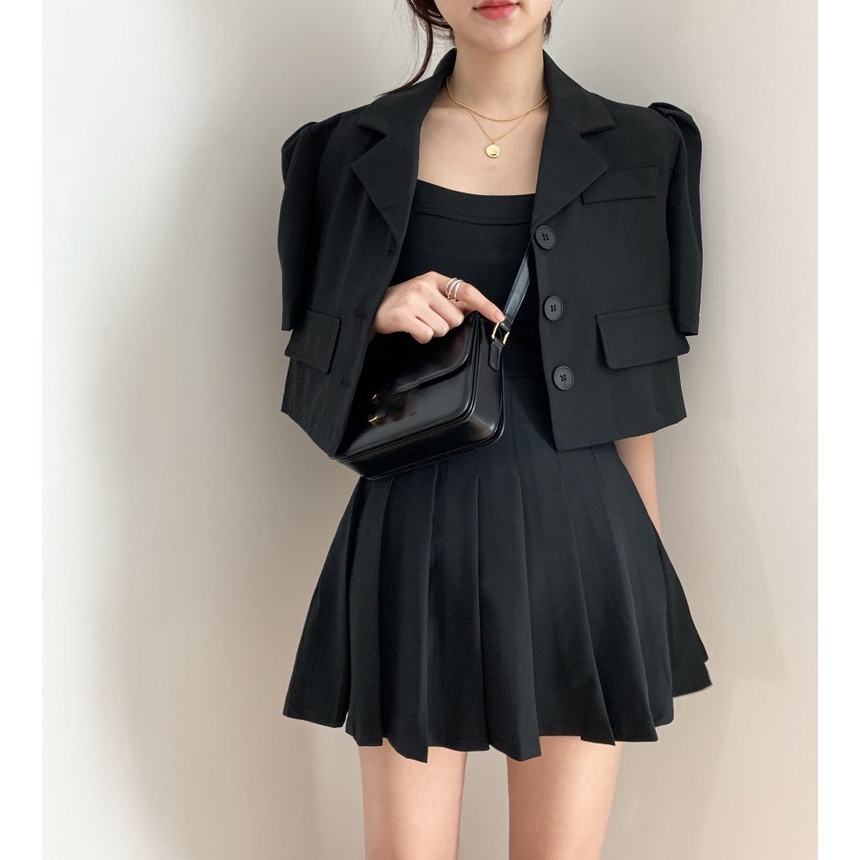 Set Đầm 2 Dây Và Áo Khoác Vest Mã t13