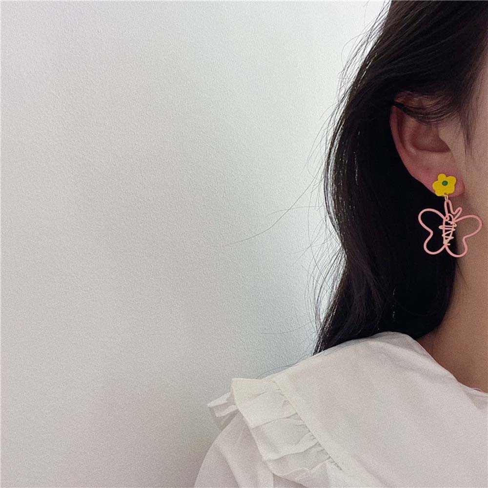 Bông Tai Thời Trang Hình Bướm Bằng Hợp Kim Phong Cách Retro