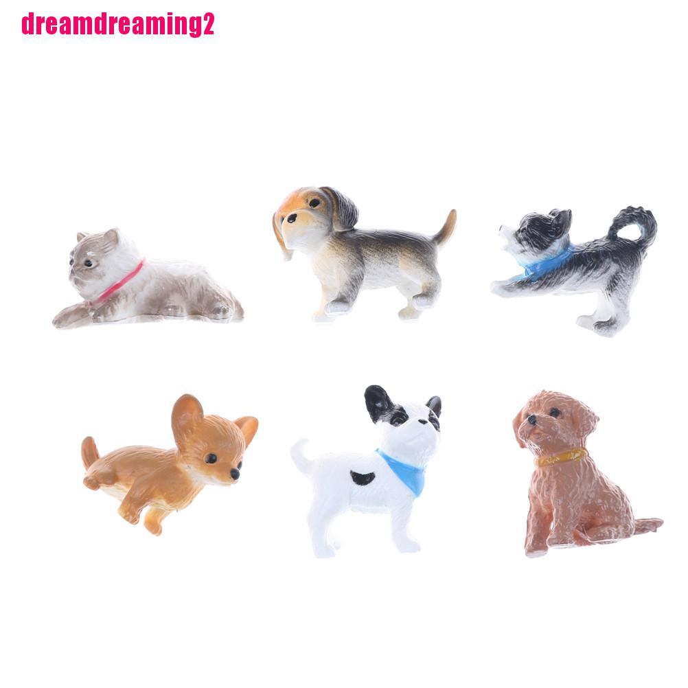 Bộ 6 Chú Chó 3d Dễ Thương Dùng Trang Trí