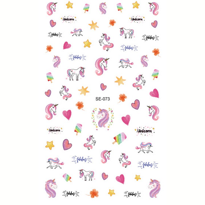 Set sticker dán móng 80 chi tiết hình Unicorn lung linh ngọt ngào BBShine – J036