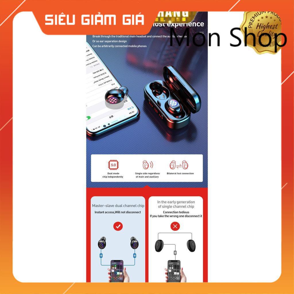 Tai Nghe Bluetooth TWS 5.0 Truewireless 9D màn hình led Micro kháng nước tặng kèm hộp sạc mã M8 MON SHOP SHOP