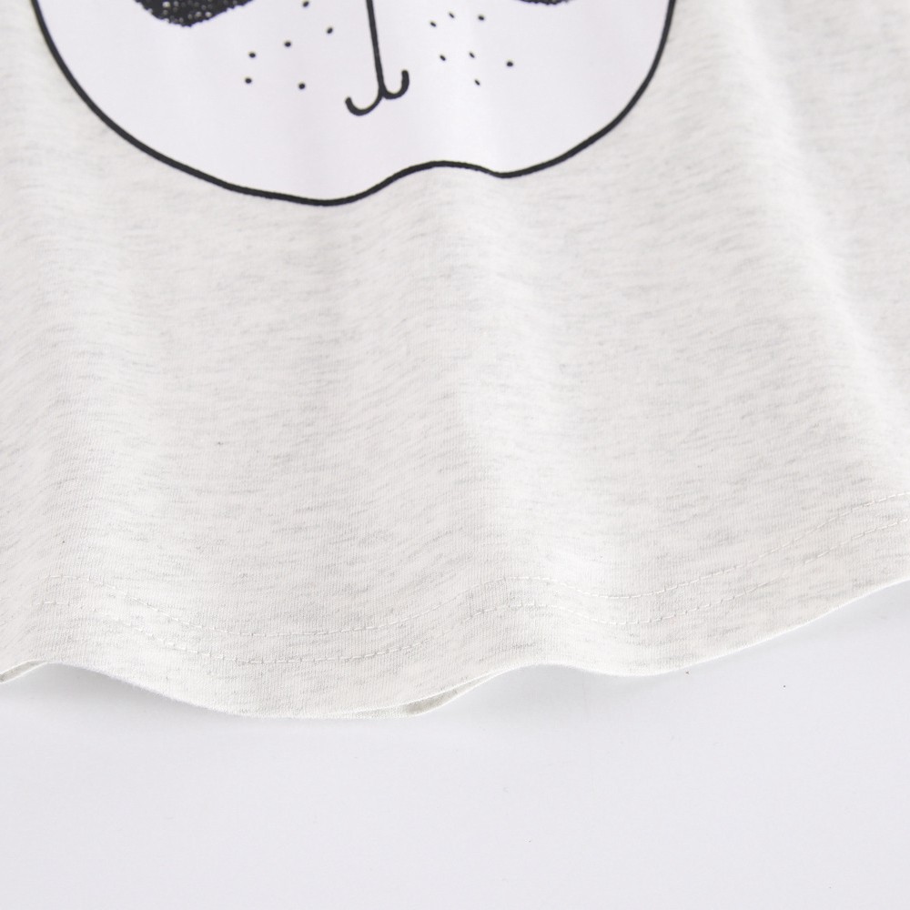 Bộ Quần Áo Cotton Ngắn Tay Họa Tiết Gấu Trúc Hoạt Hình Đáng Yêu Cho Bé Trai
