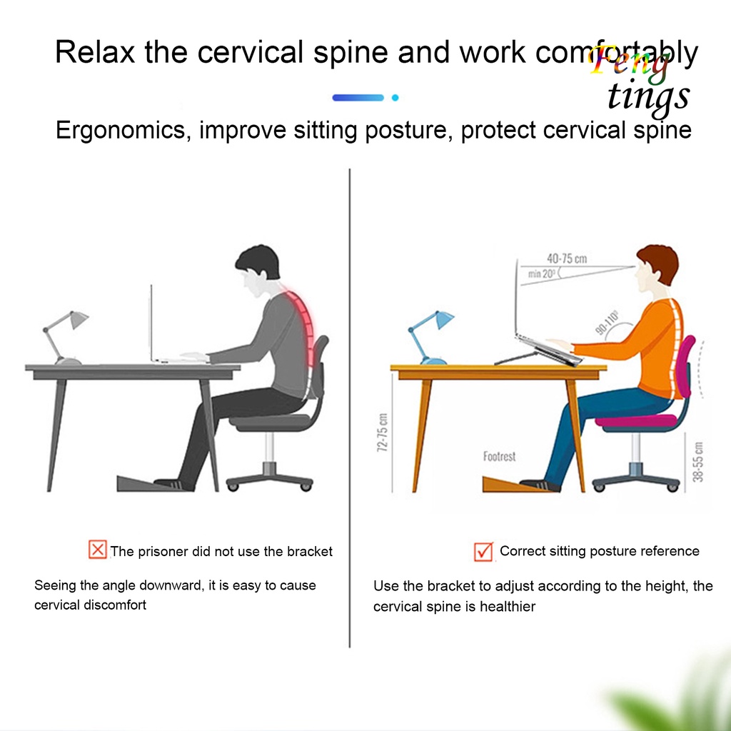 Giá Đỡ Laptop / Máy Tính Bảng Bằng Hợp Kim Nhôm Thiết Kế Tản Nhiệt Tiện Dụng Cho Gia Đình