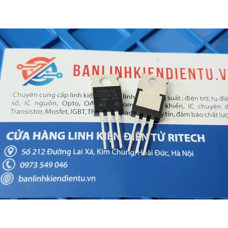 [combo 2 chiếc] P14NK50Z Mosfet Kênh N 14A 500V TO-220 Lưng sắt