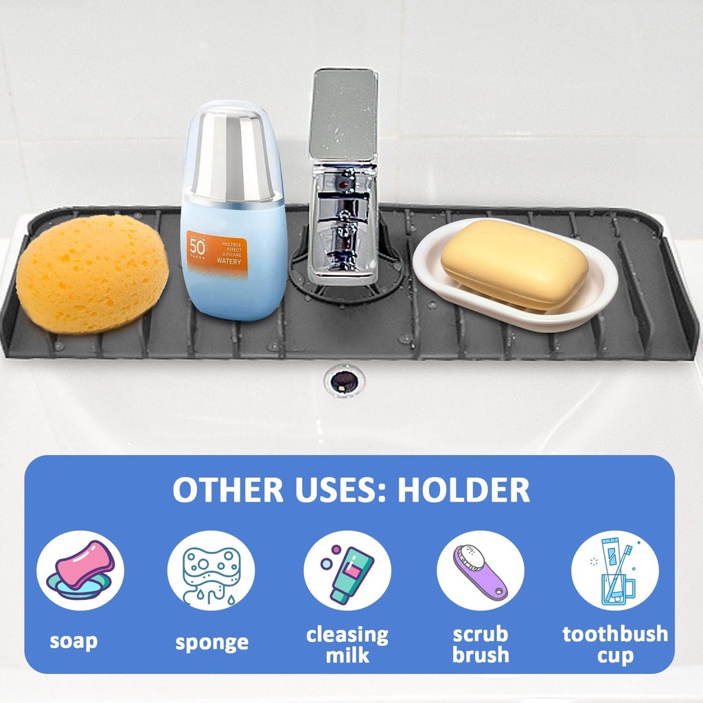 A-LIFE Thảm Silicon Lót Vòi Nước Bồn Rửa Nhà Bếp Chống Văng