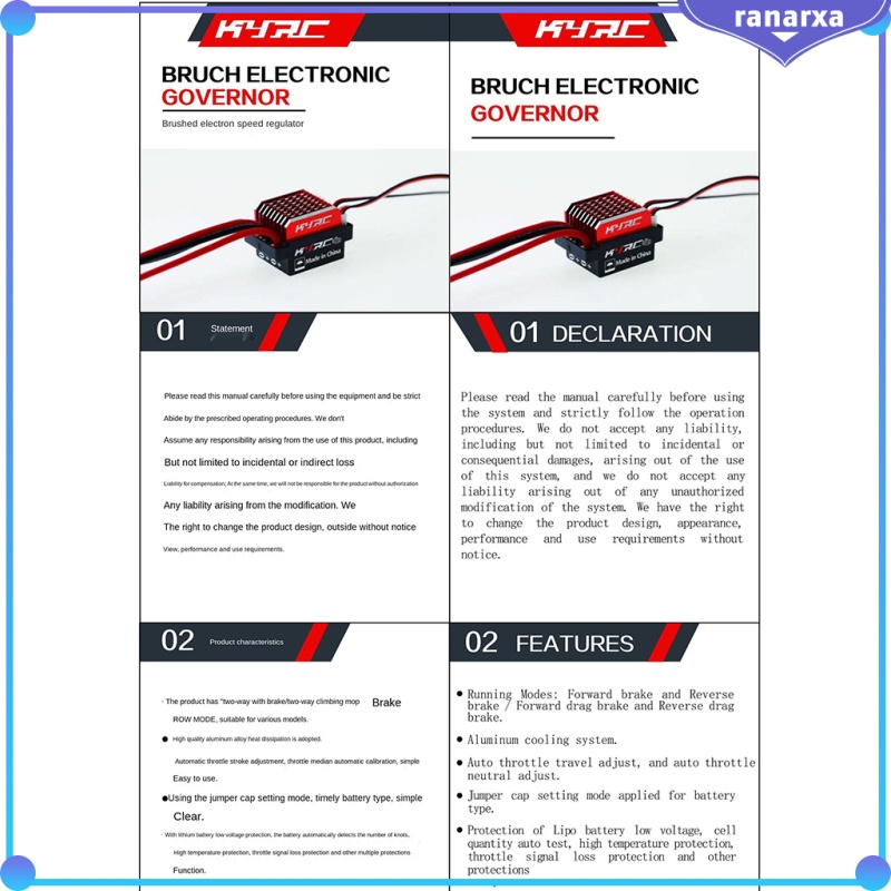 Bộ Điều Khiển Tốc Độ Động Cơ Chổi Than Esc 60a Chuyên Dụng Cho Xe Tải / Thuyền Điều Khiển Từ Xa 1 / 10 | BigBuy360 - bigbuy360.vn