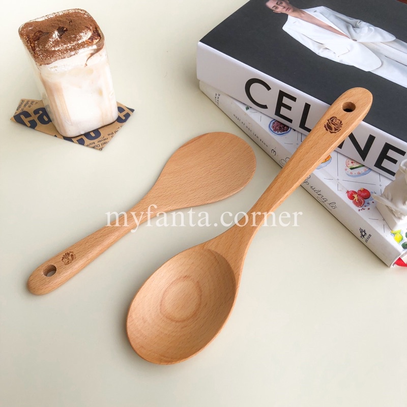 Bộ Muôi /Muỗng /Vá sạn /Xẻng xào nấu ăn bằng gỗ tự nhiên , thìa nấu ăn phong cách Hàn Quốc