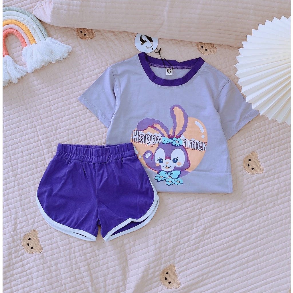 Lyvyshop- (Cotton đẹp) Bộ quần áo cộc tay cho bé trai, bé gái 09-28kg